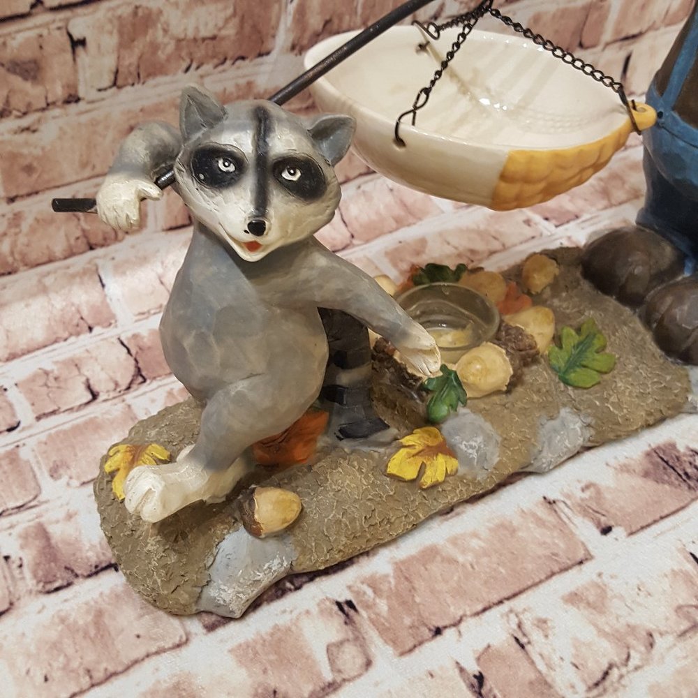 Yankee Candle Co. Burner Hanging Tart Rustic Bear Racoon Acorn Lodge - Picture 4 of 16